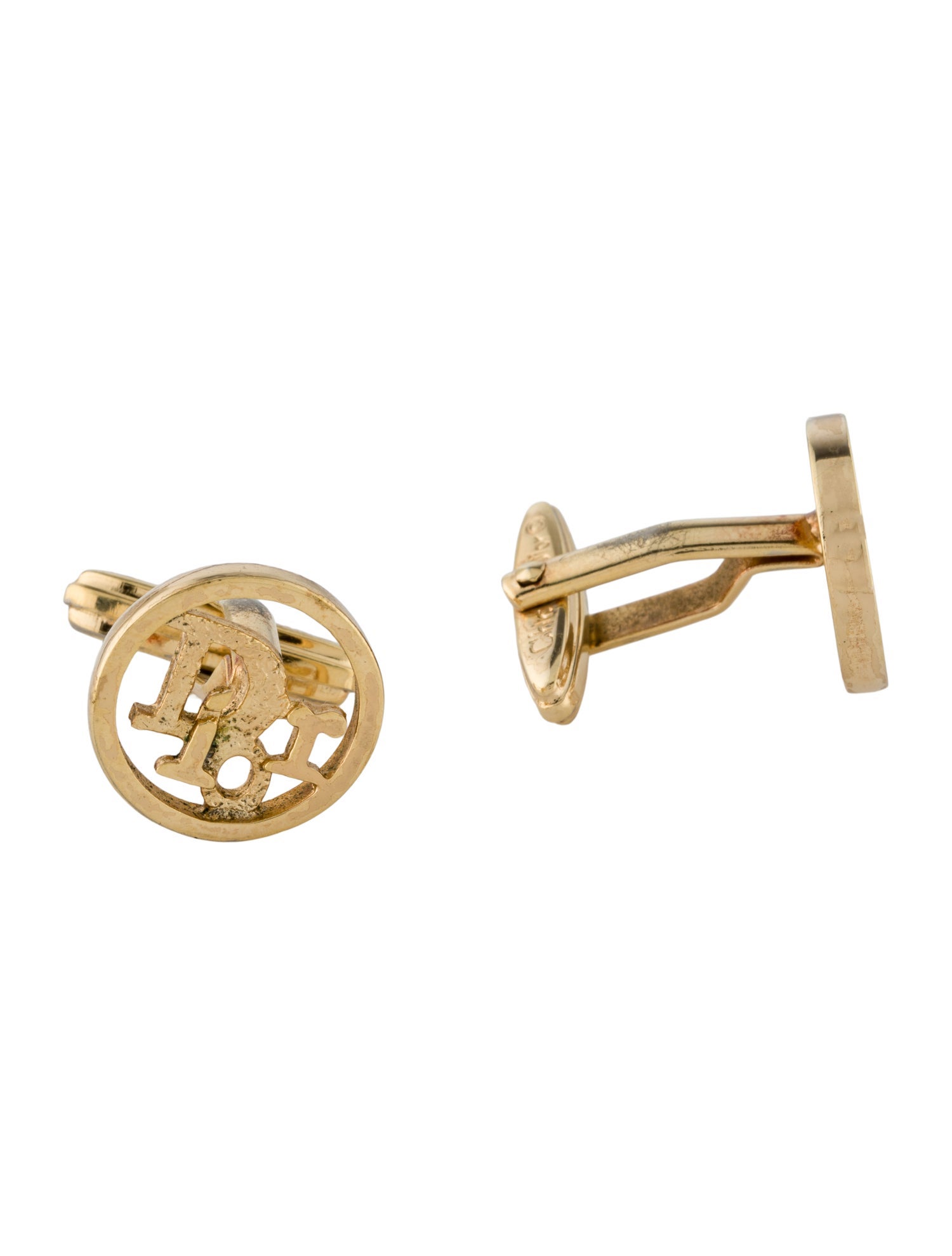 Christian Dior Vintage Round Logo Cufflinks