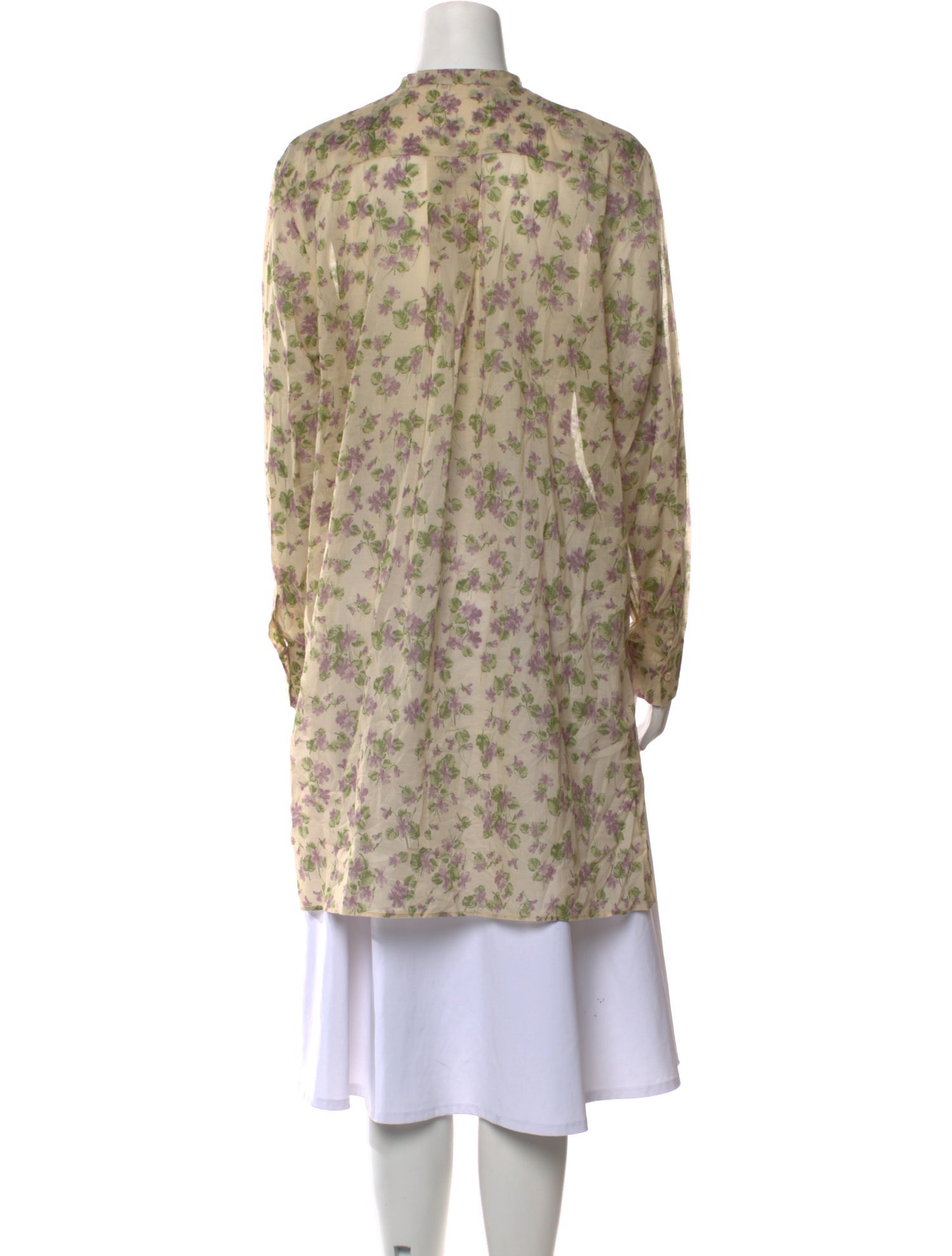 Christian Dior Floral Print Mock Neck Tunic