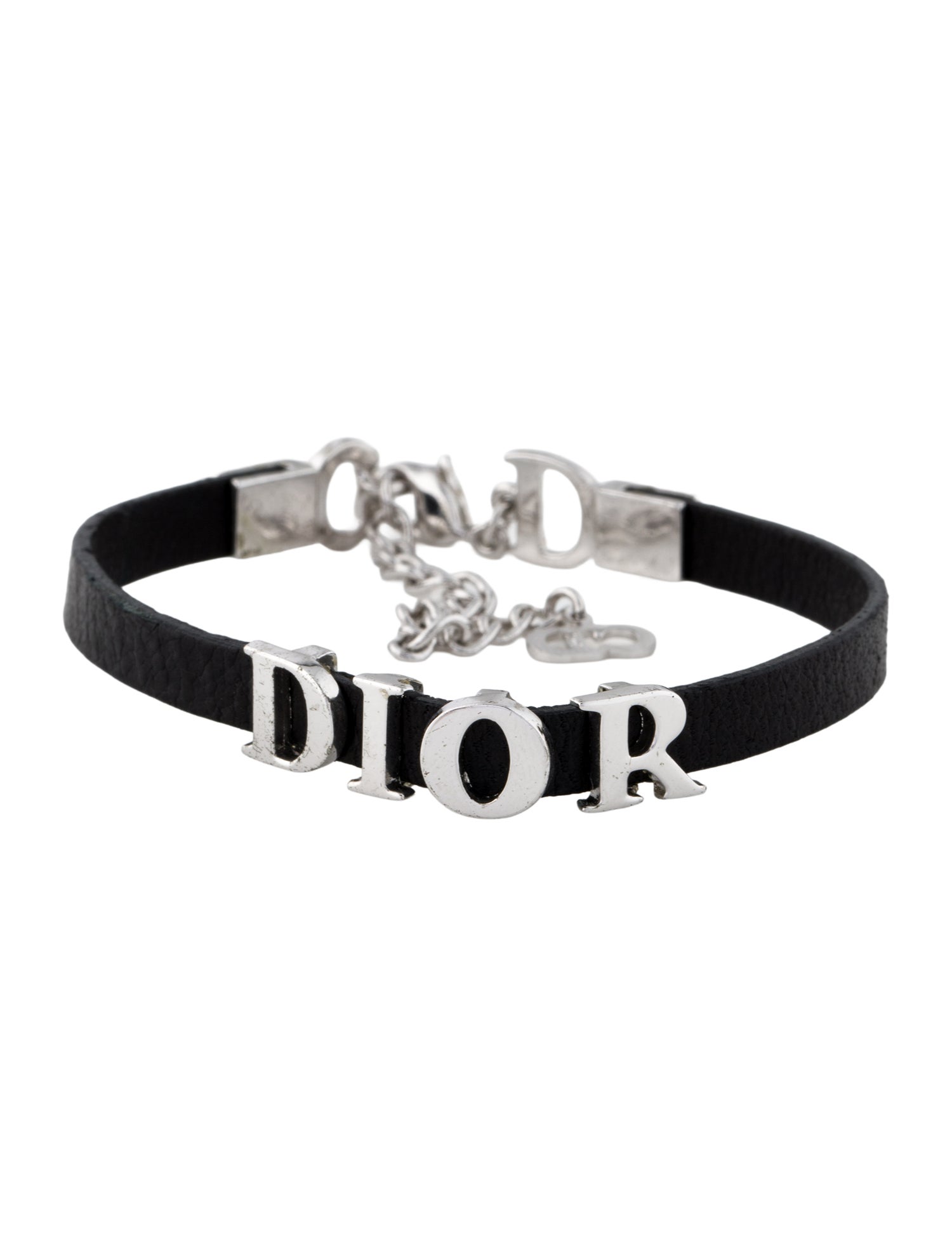 Christian Dior Leather Logo Wrap Bracelet