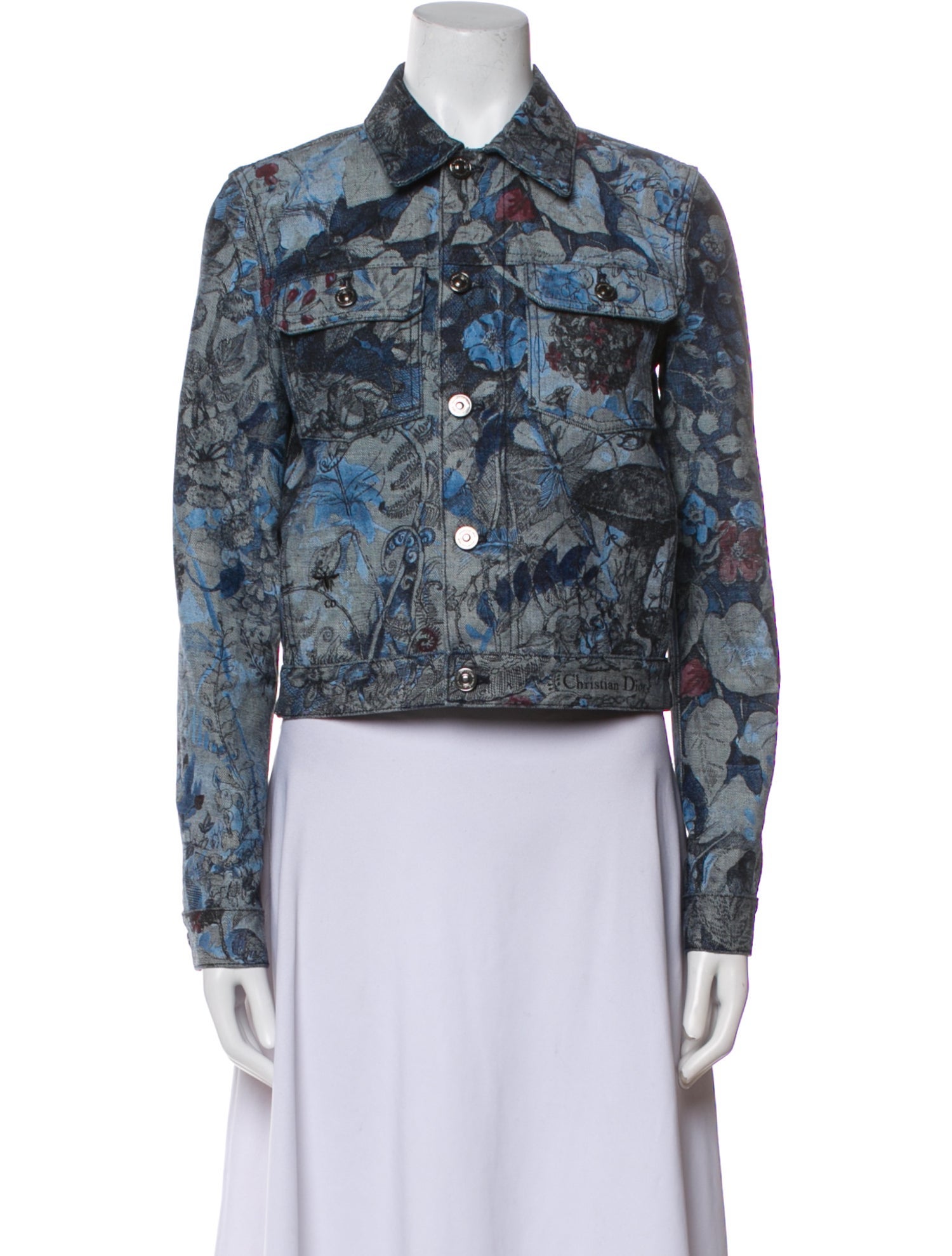 Christian Dior Floral Print Denim Jacket