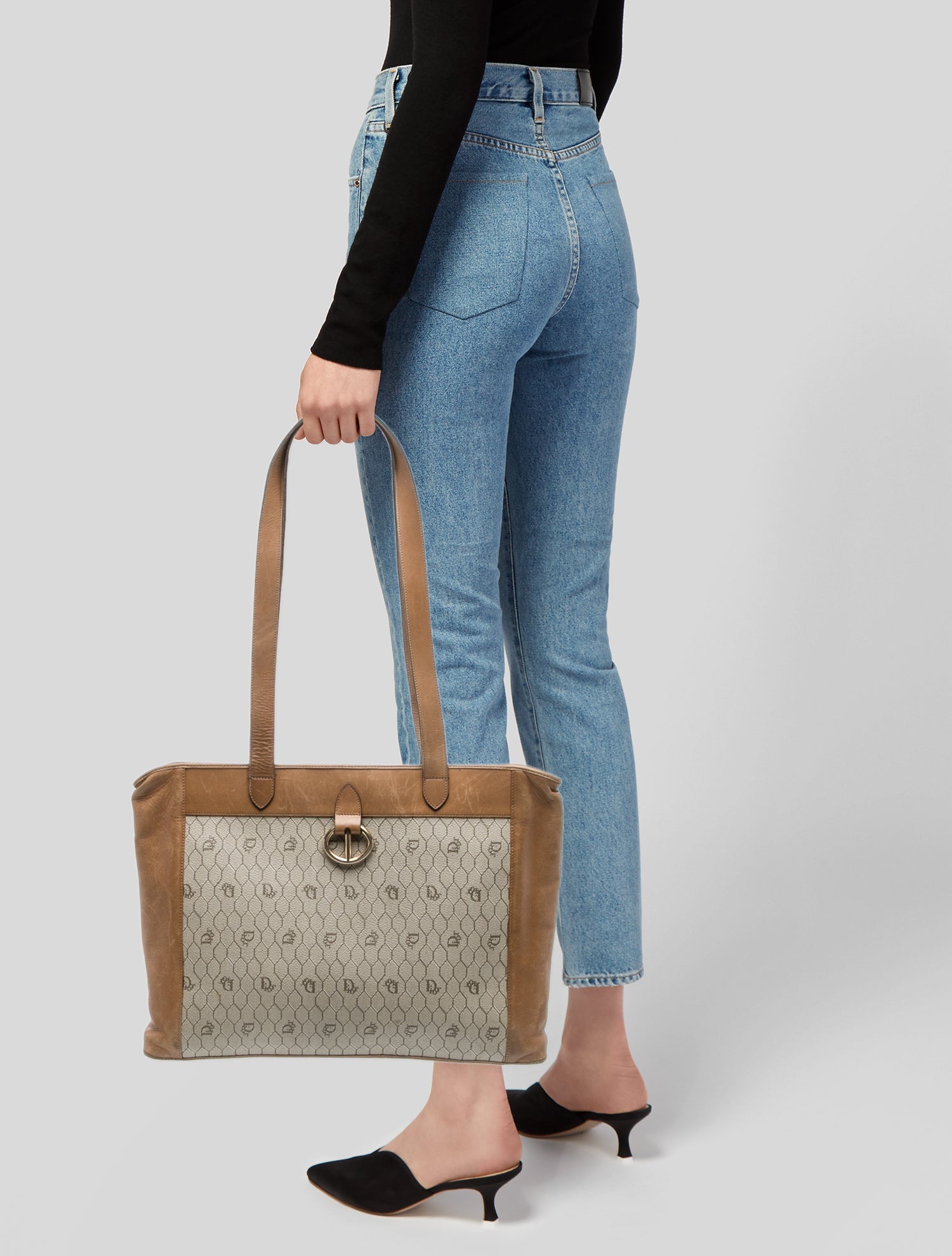 Christian Dior Leather Honeycomb Tote Vintage