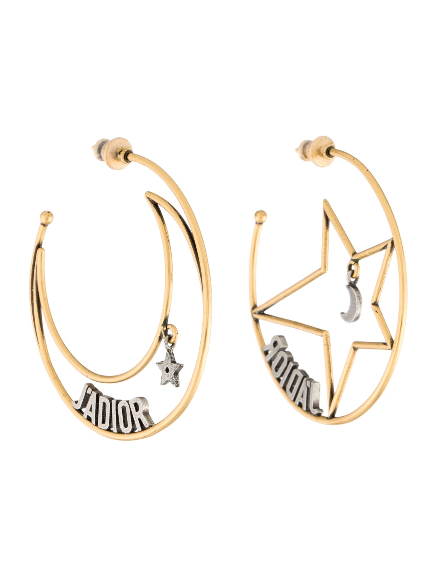 Christian Dior J'Adior Moon & Star Hoop Earrings