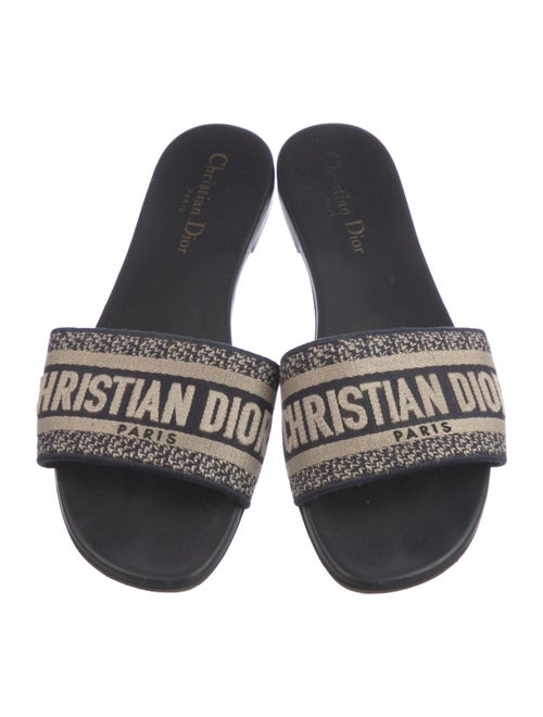Christian Dior Printed Embroidered Accent Slides