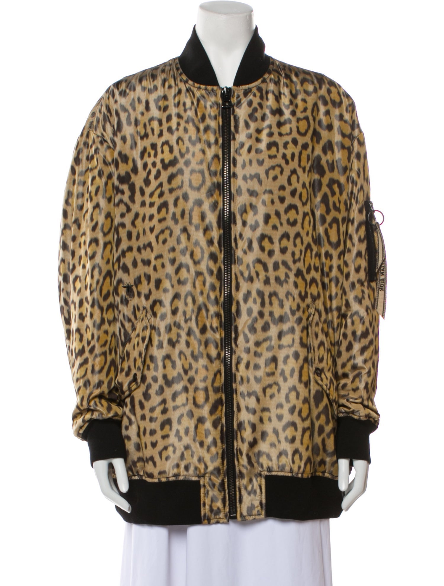 Christian Dior Silk Animal Print Bomber Jacket