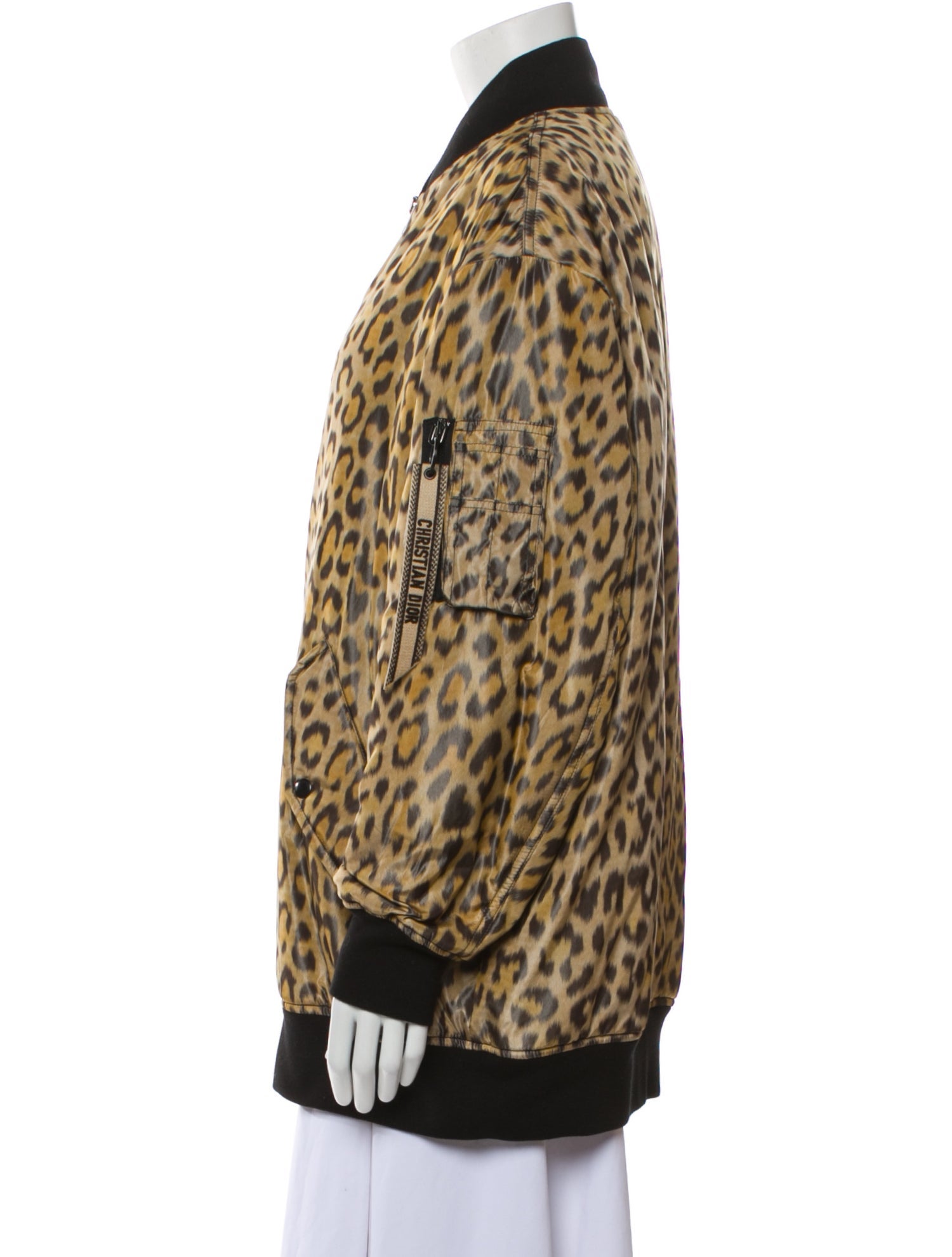 Christian Dior Silk Animal Print Bomber Jacket