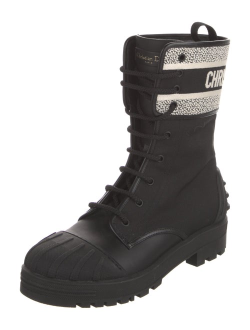 Christian Dior Canvas Graphic Print Combat Boots