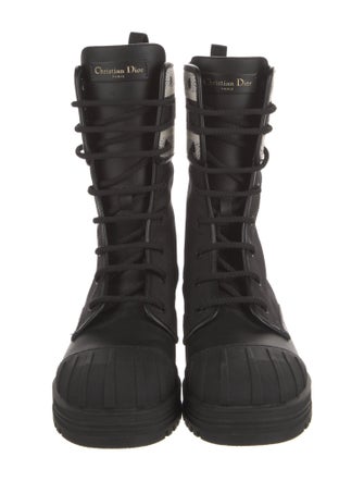 Christian Dior Canvas Graphic Print Combat Boots