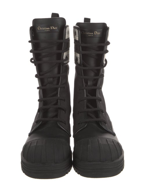 Christian Dior Canvas Graphic Print Combat Boots