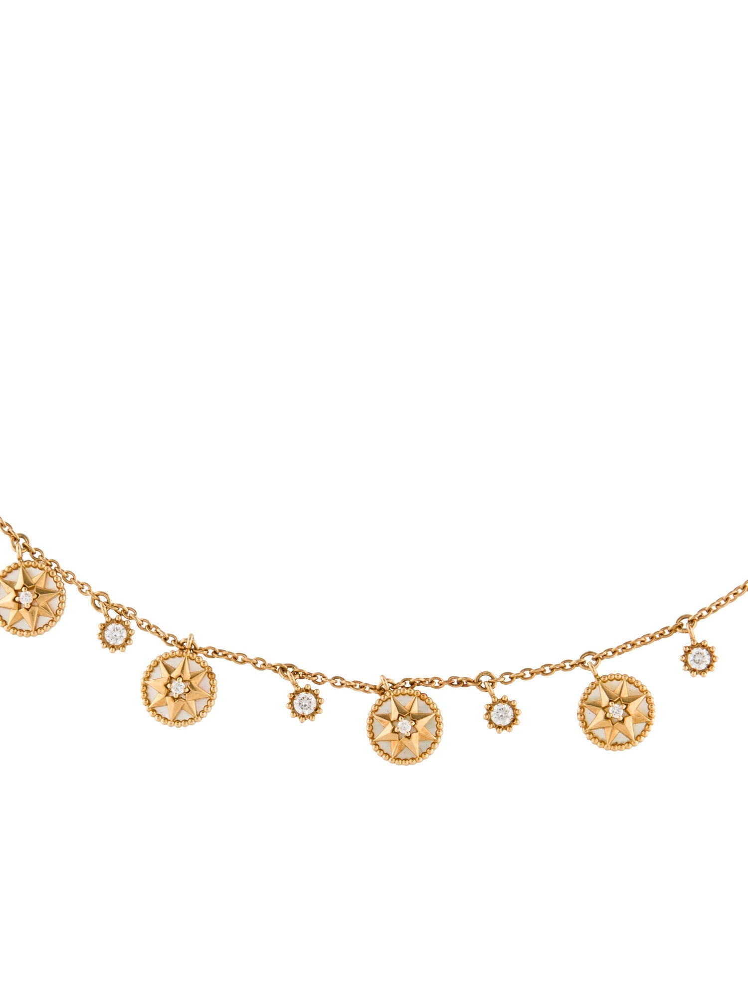 Christian Dior 18K Mother of Pearl & Diamond Rose des Vents Collar Necklace