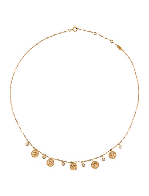 Christian Dior 18K Mother of Pearl & Diamond Rose des Vents Collar Necklace