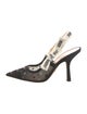 Christian Dior Mesh Graphic Print Slingback Pumps