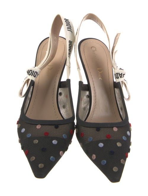 Christian Dior Mesh Graphic Print Slingback Pumps