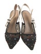 Christian Dior Mesh Graphic Print Slingback Pumps