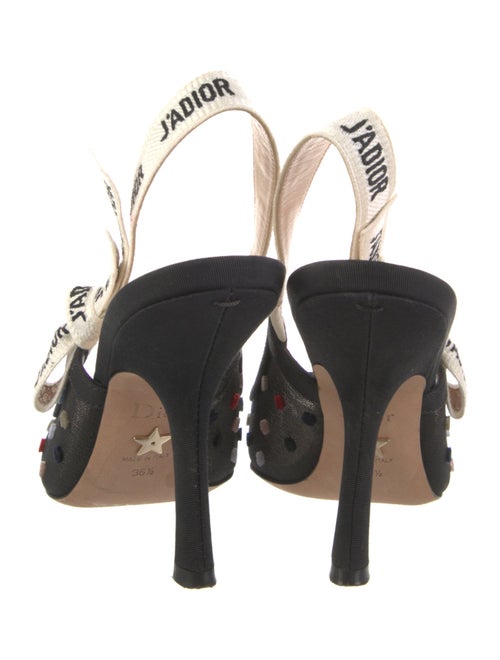 Christian Dior Mesh Graphic Print Slingback Pumps