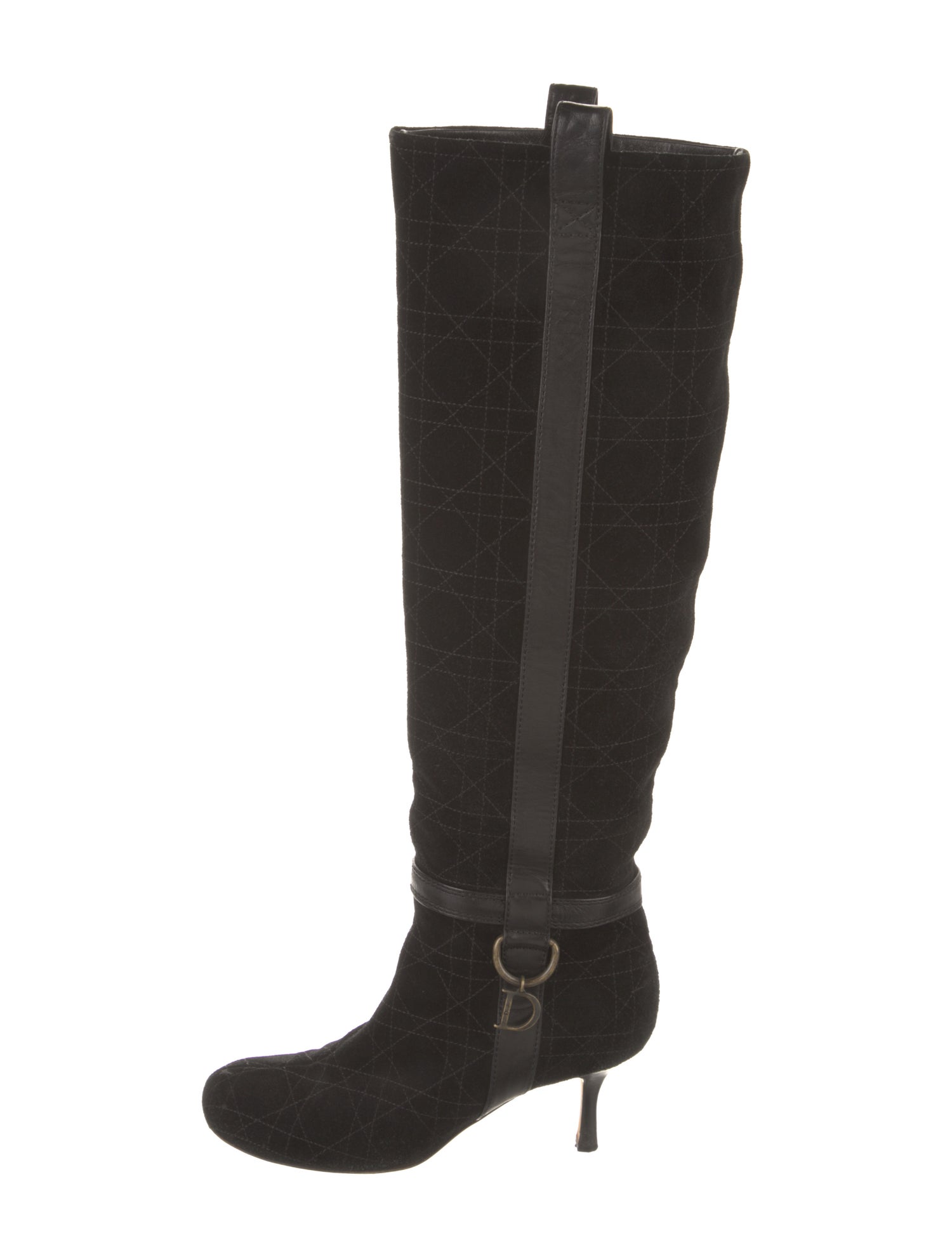 Christian Dior Cannage Pattern Suede Boots