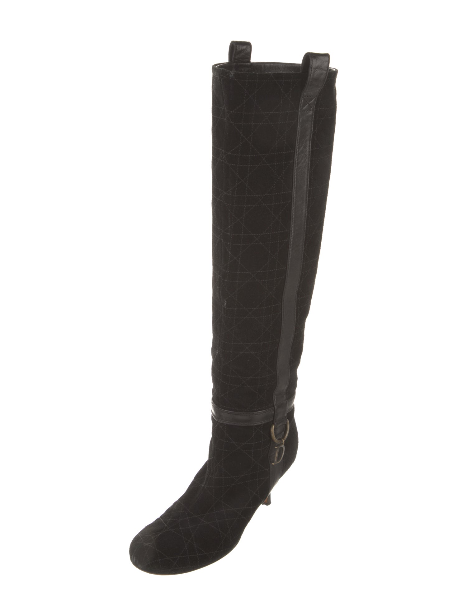 Christian Dior Cannage Pattern Suede Boots