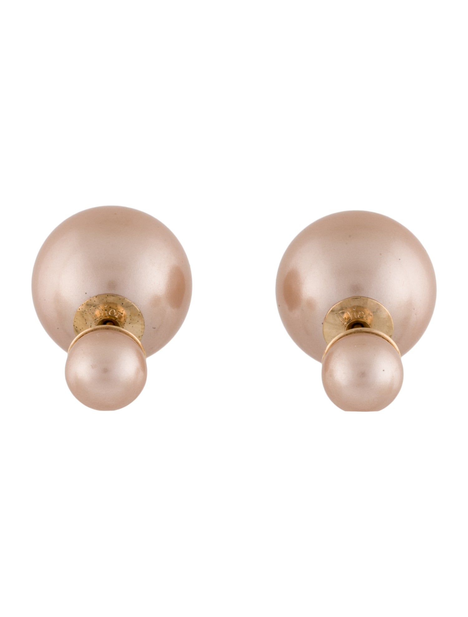 Christian Dior Faux Pearl Tribale Stud Earrings