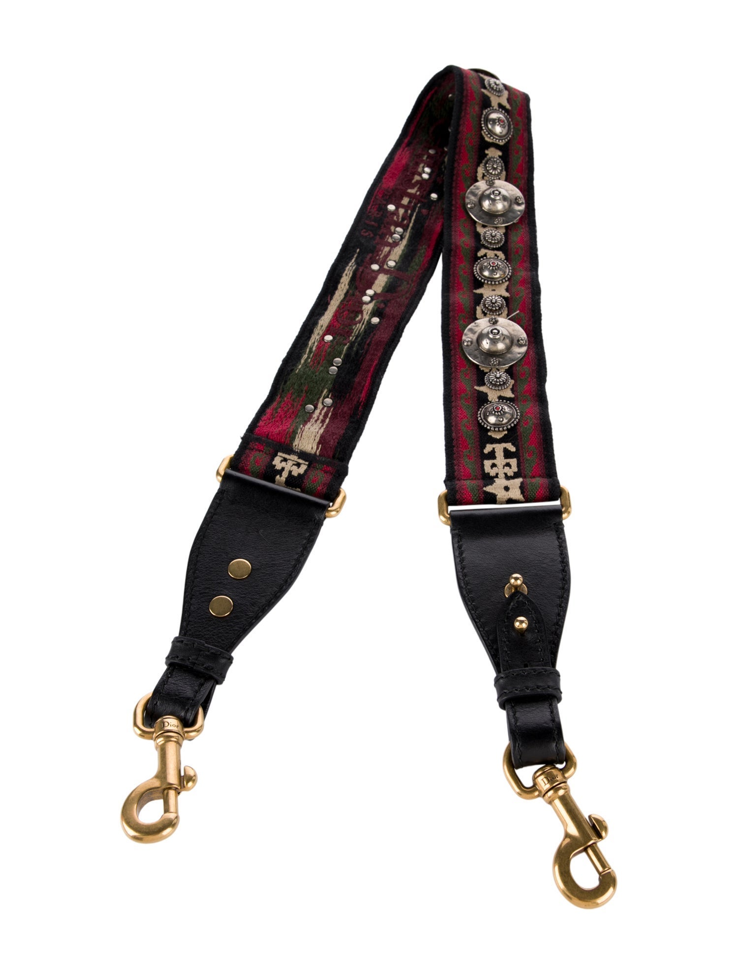 Christian Dior Printed Leather-Trimmed Canvas Bag Strap