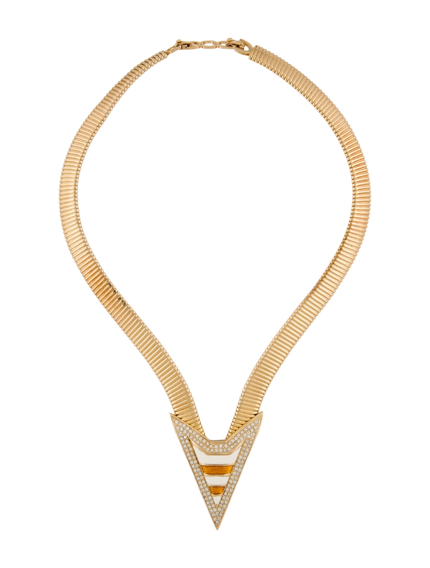 Christian Dior Vintage Crystal & Enamel Collar Necklace