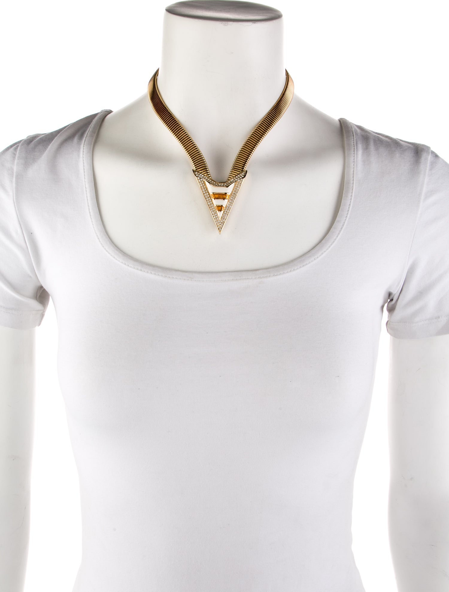 Vintage Crystal & Enamel Collar Necklace