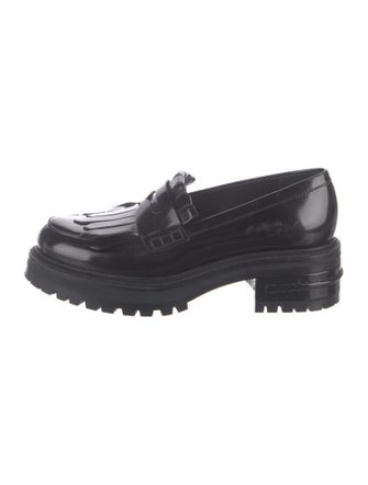 Christian Dior Patent Leather Fringe Trim Accent Loafers