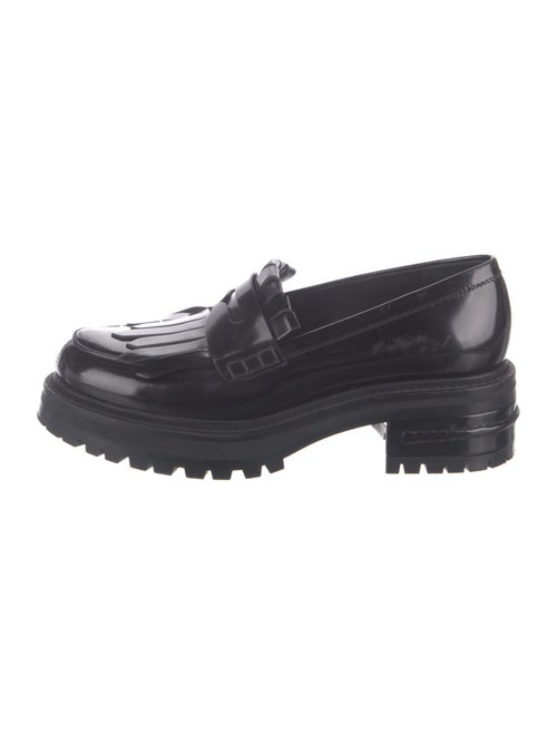 Christian Dior Patent Leather Fringe Trim Accent Loafers