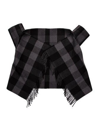 Christian Dior Plaid Print V-Neck Sweater
