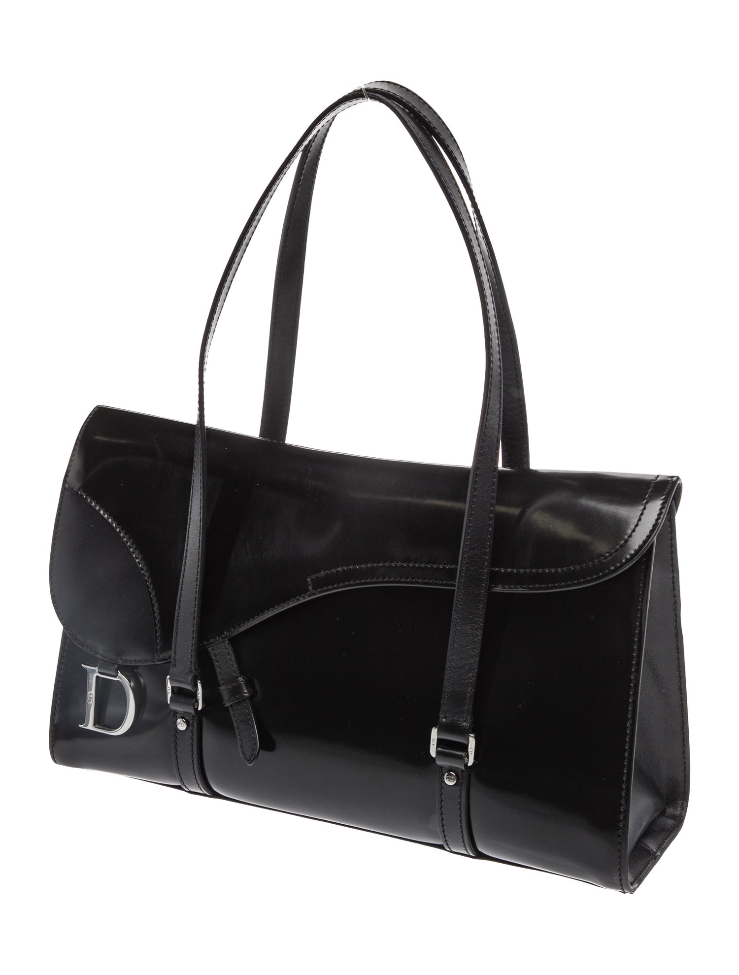 Christian Dior Patent Leather Saddle Vintage