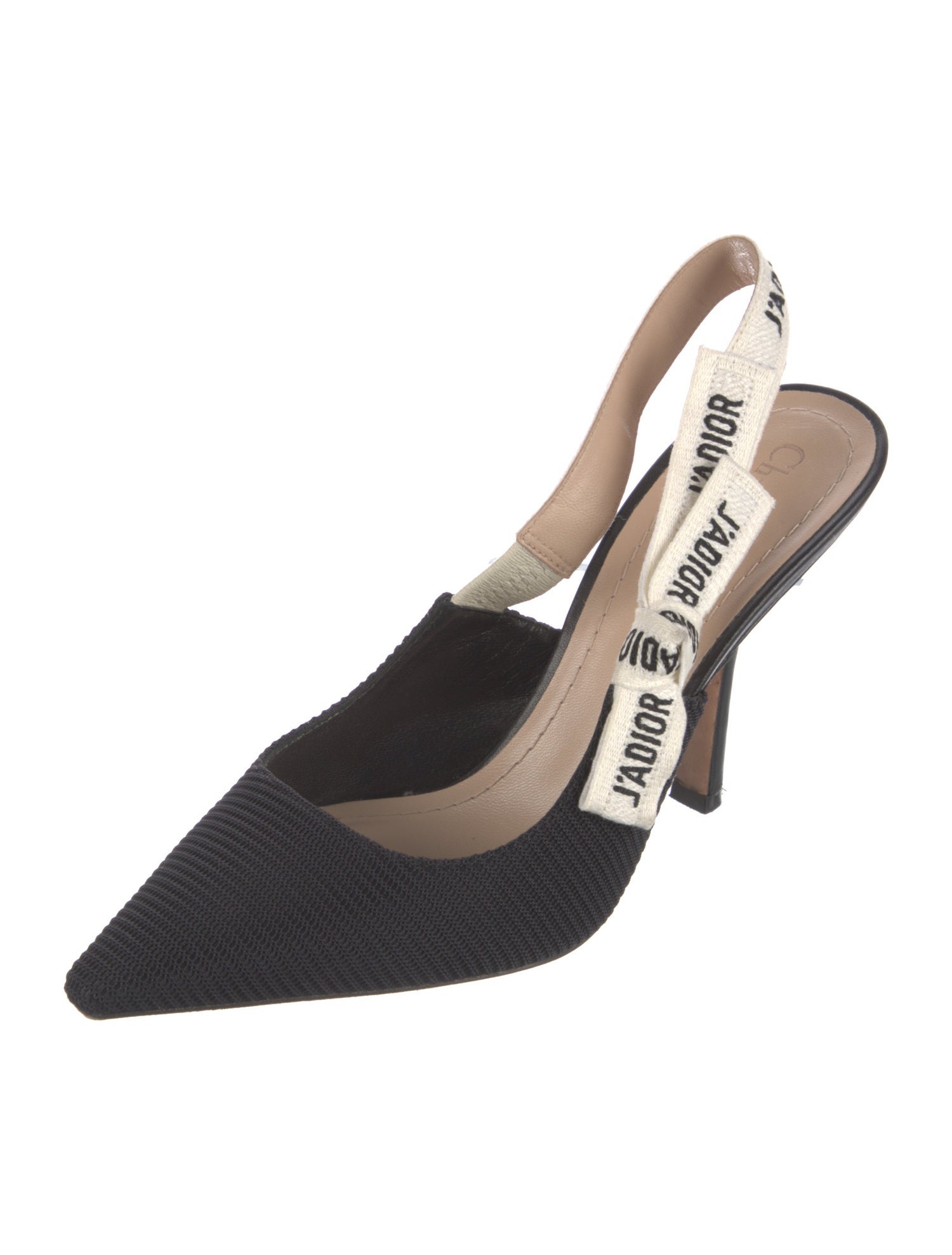 Christian Dior Printed Bow Accents Slingback Pumps