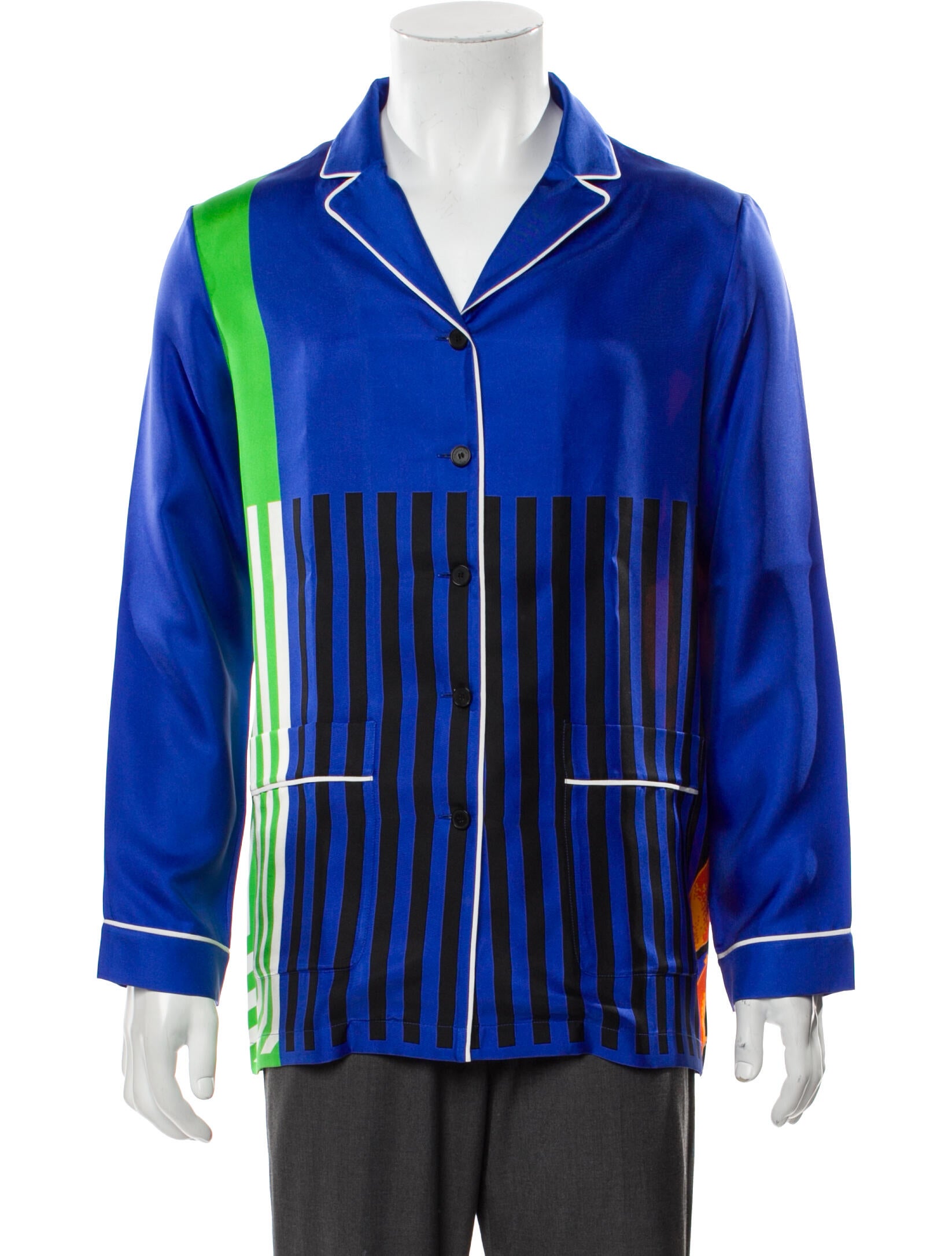 Christian Dior Silk Striped Button-Up Top