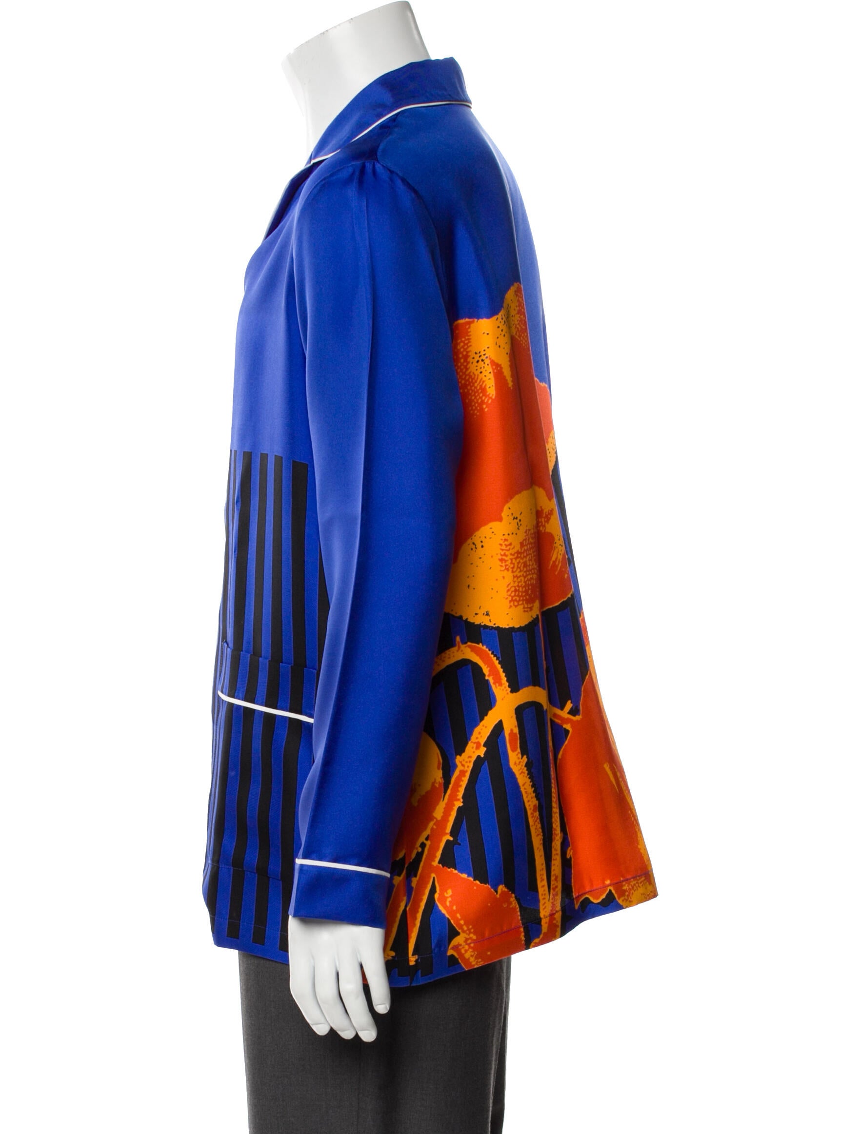 Christian Dior Silk Striped Button-Up Top