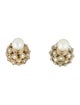 Christian Dior Faux Pearl & Crystal Tribales Stud Earrings