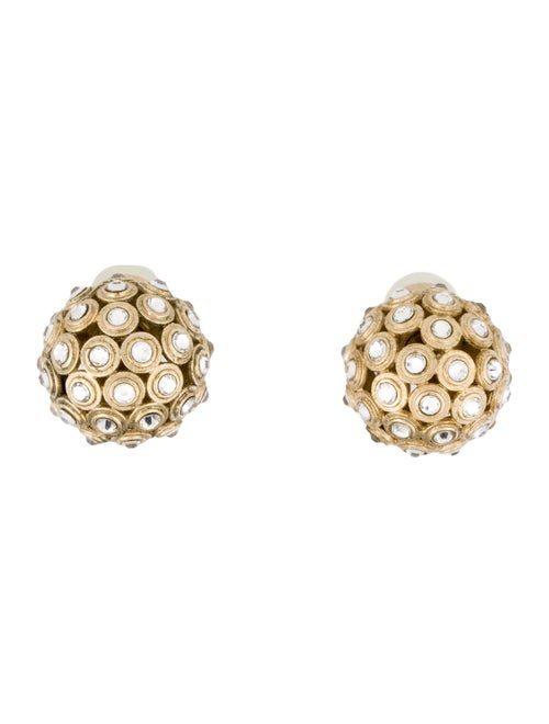 Christian Dior Faux Pearl & Crystal Tribales Stud Earrings