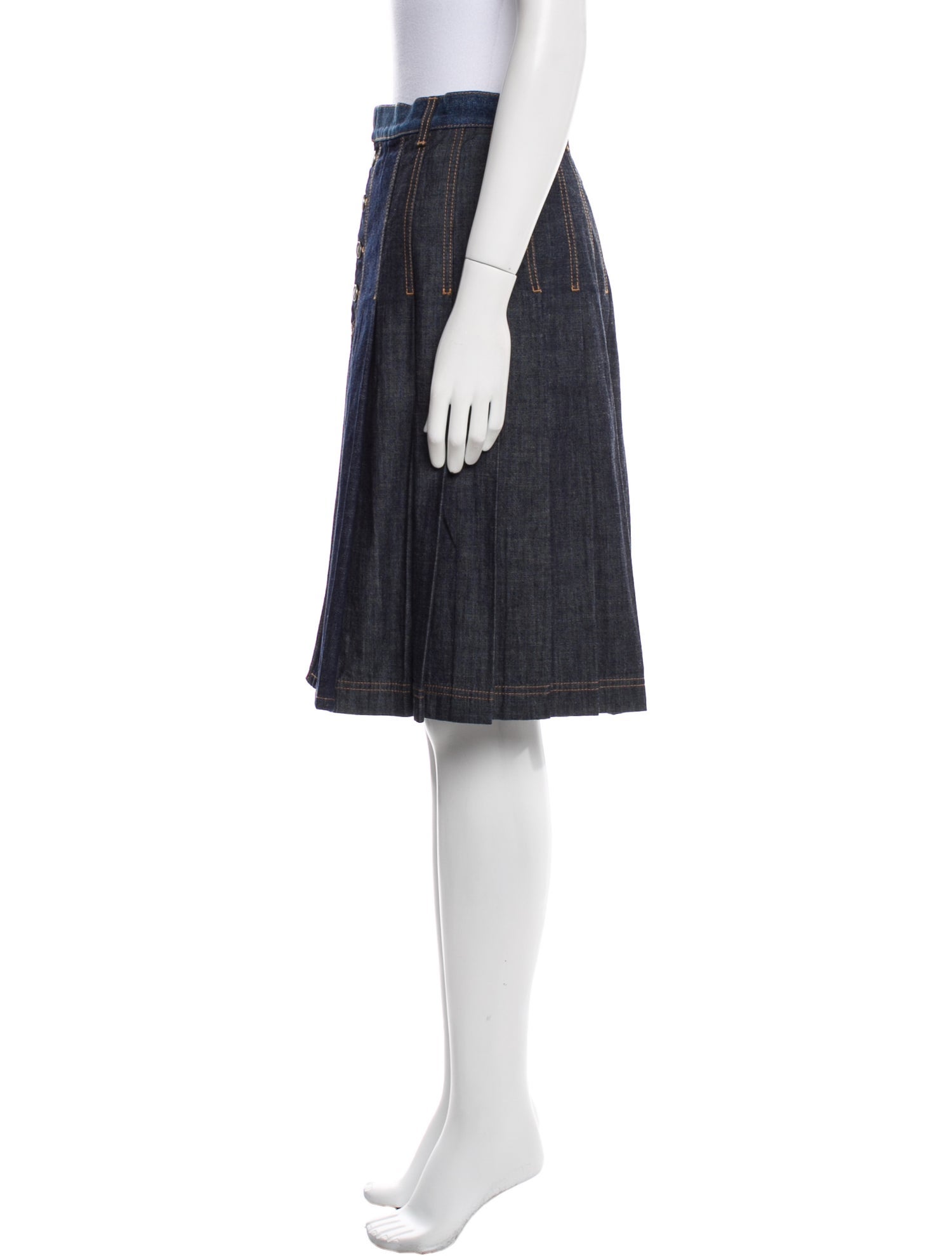 Christian Dior Pleated Accents Knee-Length Skirt