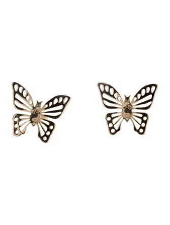 Christian Dior Faux Pearl Butterfly Tribales Earrings