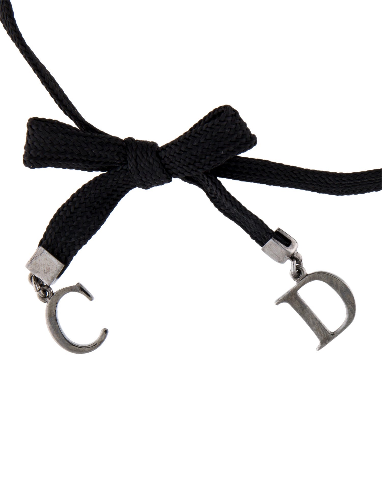 Christian Dior Leather Bow Choker Necklace