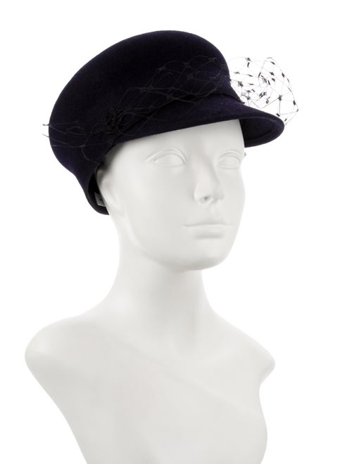 Christian Dior Arty Cap with Veil Blue