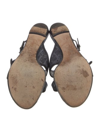 Christian Dior Diorissimo Pattern Denim Slides