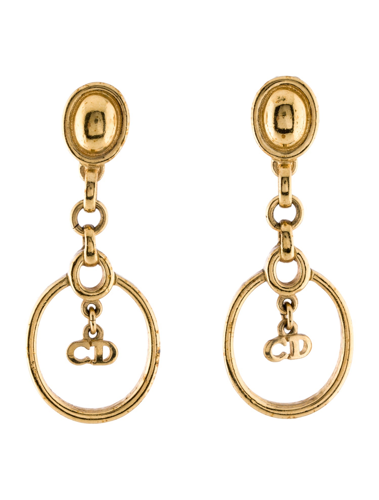Christian Dior Vintage Drop Clip-On Earrings