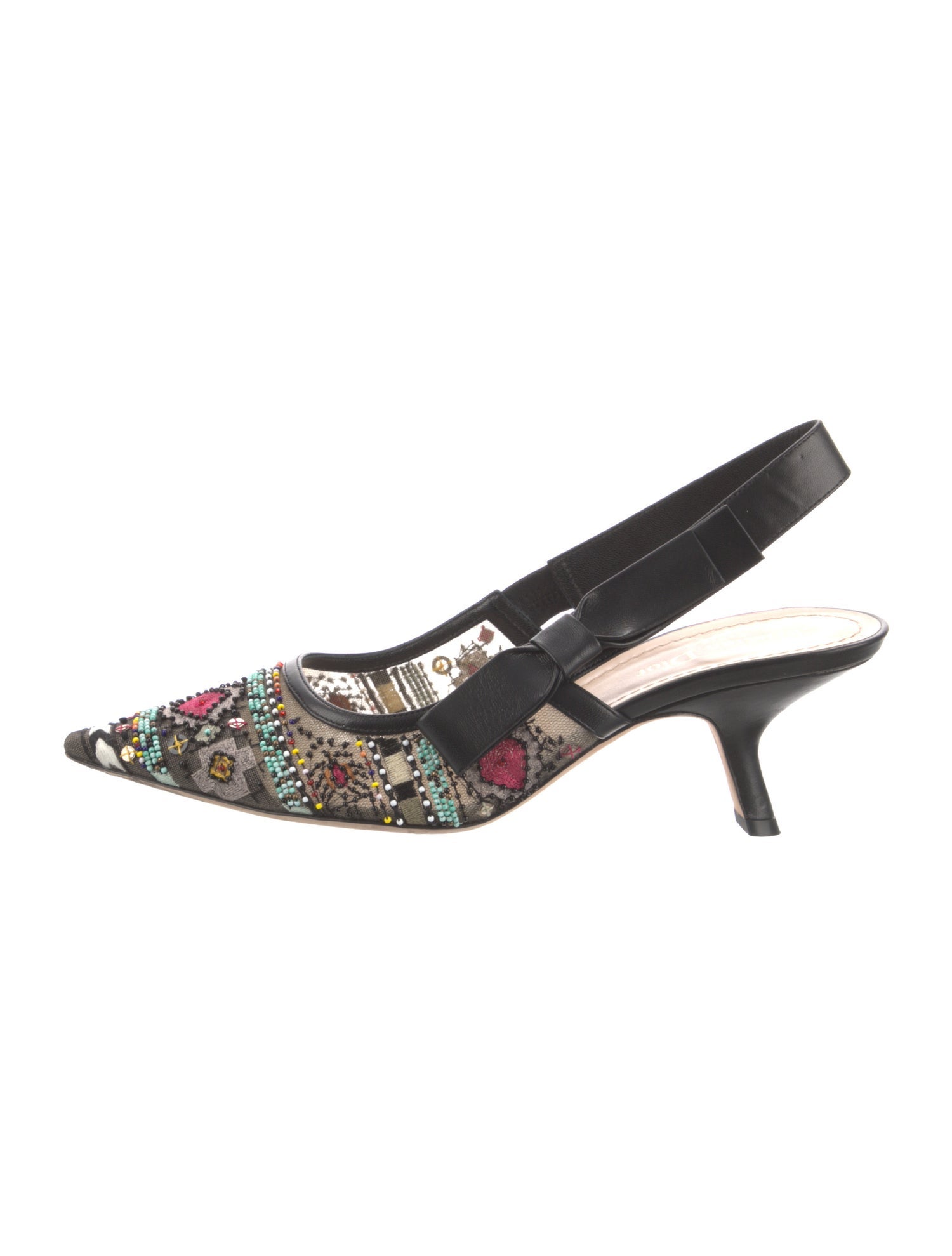 Christian Dior Mesh Printed Slingback Pumps