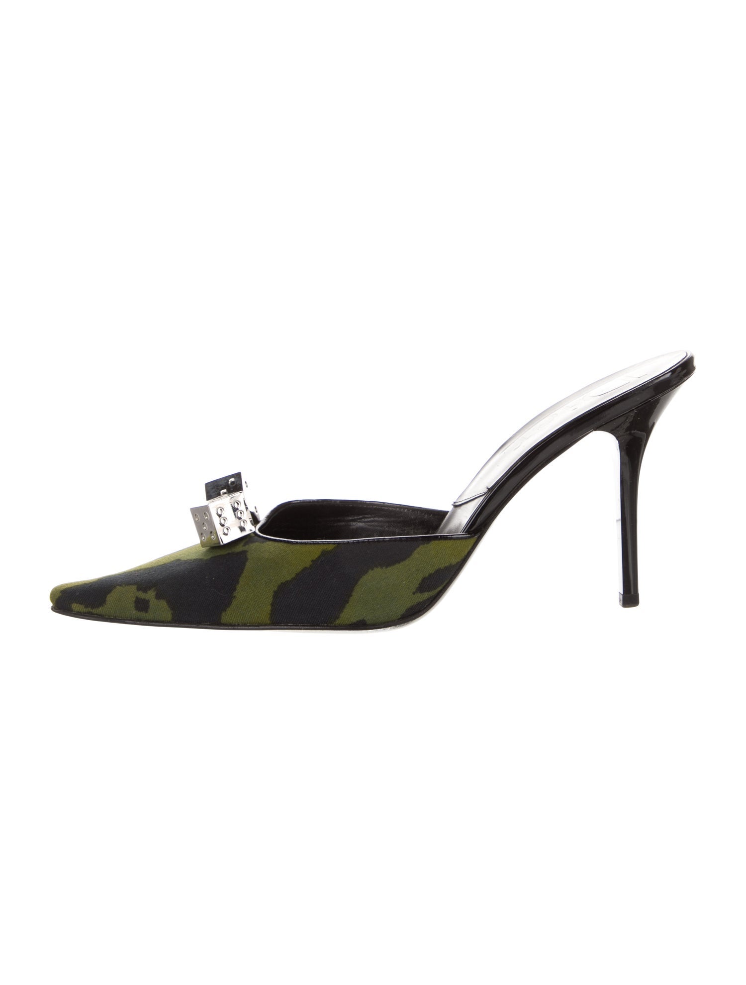 Christian Dior Canvas Animal Print Mules