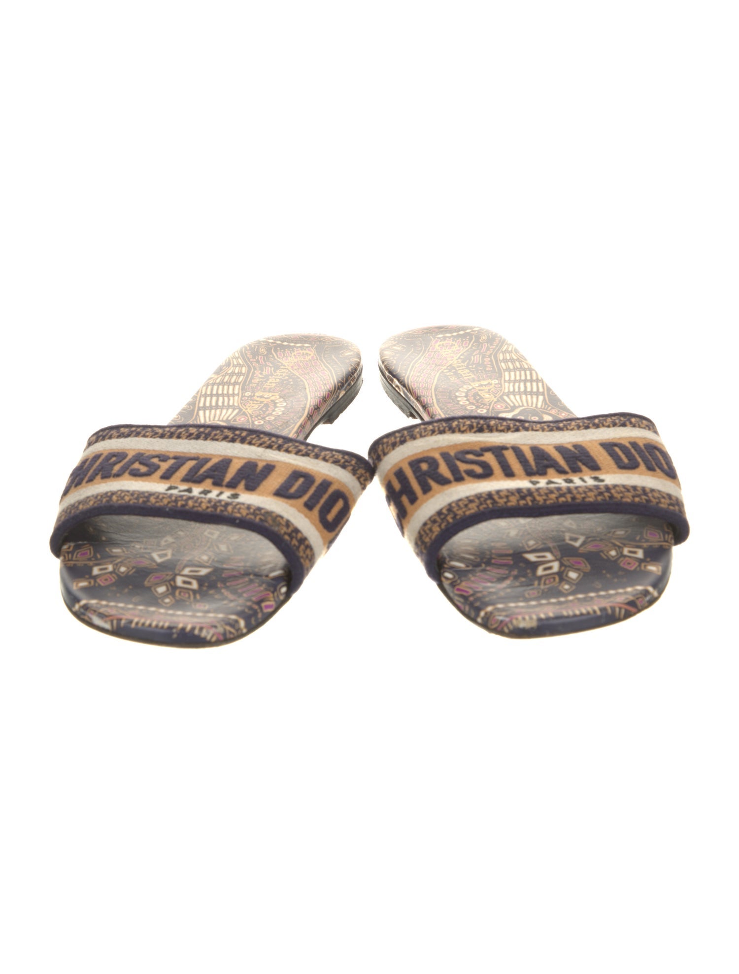 Christian Dior Canvas Printed Slides
