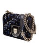 Christian Dior Velvet CHRISTIAN DIOR Velvet Crystal Diorama Club Flap Bag Navy Baby