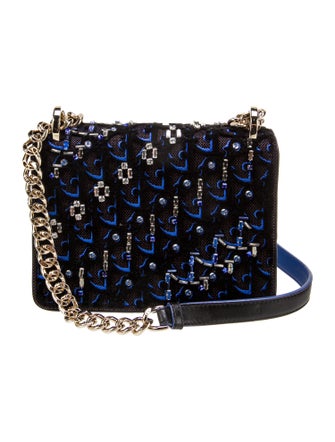 Christian Dior Velvet CHRISTIAN DIOR Velvet Crystal Diorama Club Flap Bag Navy Baby