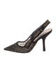 Christian Dior Mesh Polka Dot Print Slingback Pumps