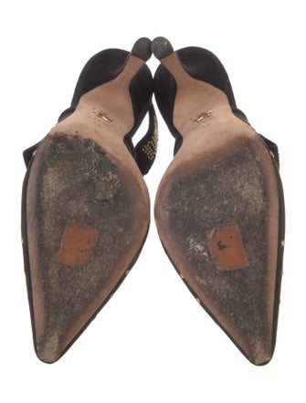 Christian Dior Mesh Polka Dot Print Slingback Pumps