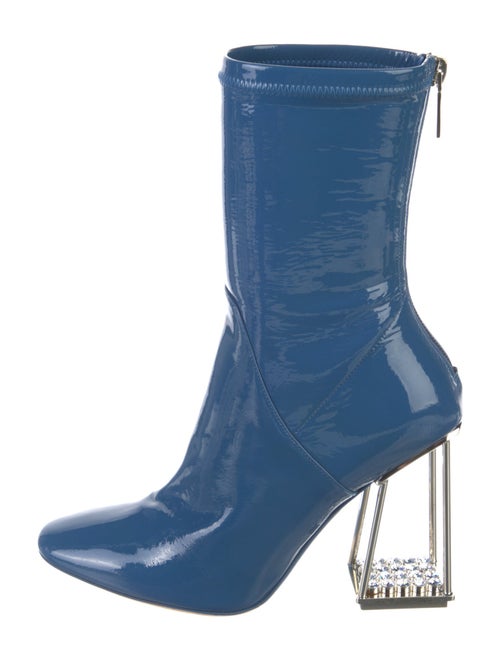 Christian Dior Patent Leather Crystal Embellishments Sock Boots