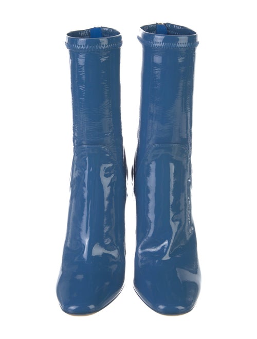 Christian Dior Patent Leather Crystal Embellishments Sock Boots