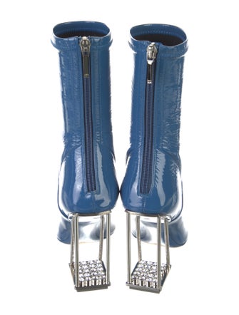 Christian Dior Patent Leather Crystal Embellishments Sock Boots