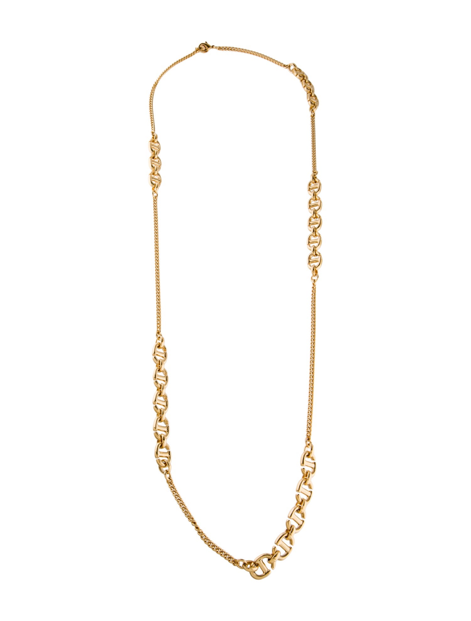 Christian Dior 'CD' Chain Link Long Necklace